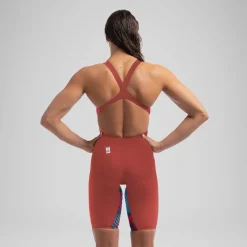 Tech Suits-Speedo Women's Fastskin LZR Pure Valor 2.0 Openback Kneeskin - Fina Approved Siren Red