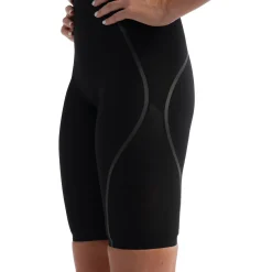 Tech Suits-Speedo Women's Fastskin LZR Pure Intent 2.0 Closedback Kneeskin - Fina Approved Black/Iridescent