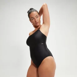 Fitness|One Pieces-Speedo Women's Shaping Asymmetric One Piece Black