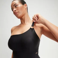 Fitness|One Pieces-Speedo Women's Shaping Asymmetric One Piece Black