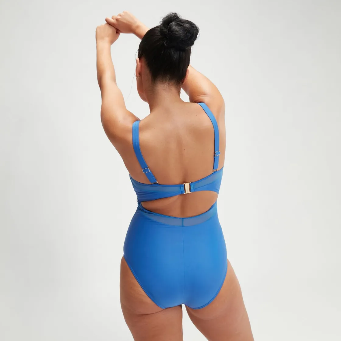 Fitness|One Pieces-Speedo Women's Shaping Mesh Detail One Piece Sevres Blue