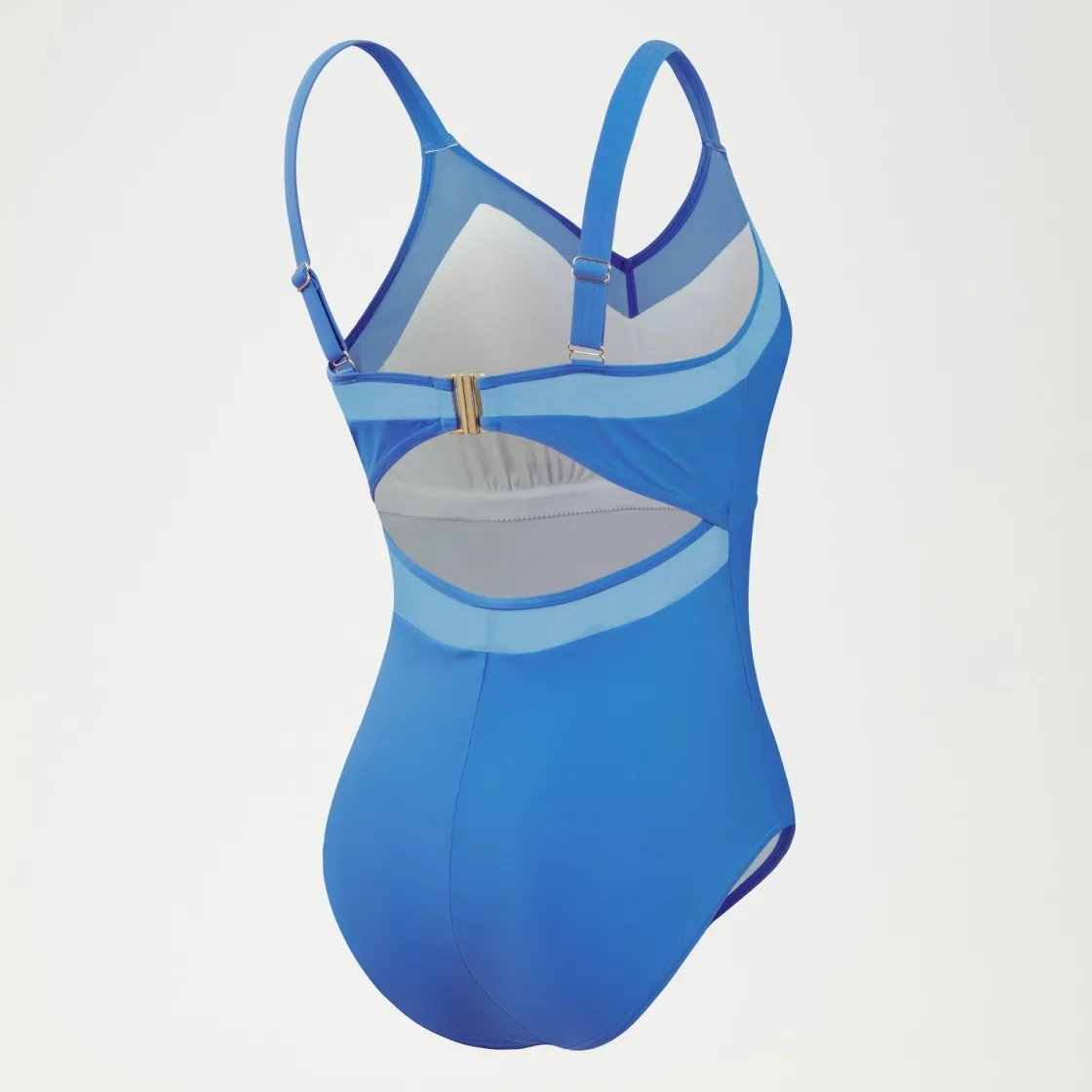 Fitness|One Pieces-Speedo Women's Shaping Mesh Detail One Piece Sevres Blue