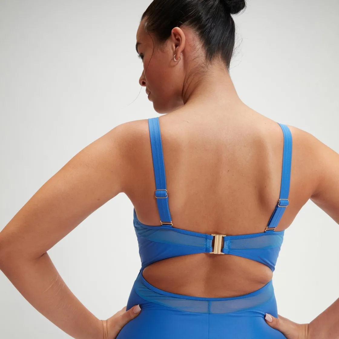 Fitness|One Pieces-Speedo Women's Shaping Mesh Detail One Piece Sevres Blue