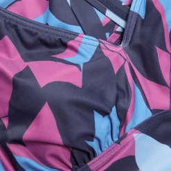 Fitness|One Pieces-Speedo Women's Shaping Printed V Neck One Piece Pink Blue