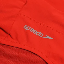 Two Pieces-Speedo Women's Solid Hi-Waist Bottom Coquelicot Red