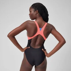 Fitness|One Pieces-Speedo Zip Colorblock One Piece Anthracite