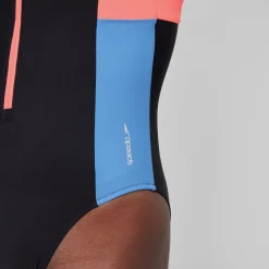 Fitness|One Pieces-Speedo Zip Colorblock One Piece Anthracite